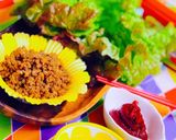 肉みそサラダサンチュ巻き作り方9写真