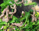 牛肉とのらぼう菜と絹さやの和風炒め作り方4写真