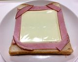 フライパン、油なし☆エッグハムトースト作り方2写真