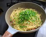 ベーコンとネギで簡単ペペロンチーノ作り方4写真