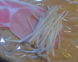 レンジで簡単！火を使わない豚もやし巻き作り方1写真