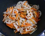 お弁当簡単ピリ辛！れんこんきんぴらごぼう作り方2写真