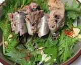 水菜と鯖水煮缶のサラダ作り方2写真