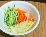 ビビン冷麺 生じゃがサラ.生春菊添え作り方1写真