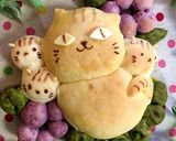 発酵1分！時短パン★お花畑で親子猫パン作り方17写真