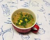 うちのお味噌汁 豚ひき肉＆もやし＆コーン作り方4写真