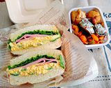 中学男子弁当（１３）ハムたまごサンド作り方9写真