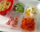 弁当箱で仕上げるたっぷりスパゲティサラダ作り方2写真