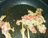 濃口ごま油で濃厚タケノコと豚肉炒め作り方1写真