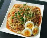 簡単！辛ラーメンであんかけ焼きそば風作り方6写真