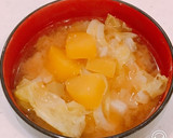 甘くて旨い！さつま芋とキャベツの味噌汁作り方5写真
