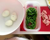 スナップエンドウと茹で卵のサラダ作り方1写真