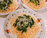 しらすとほうれん草の韓国風？パスタ作り方6写真