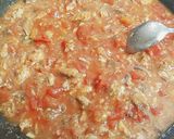サバ缶とオリーブのにんにくトマトパスタ❤作り方3写真
