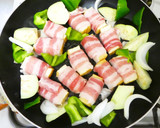 豚ばら肉巻き厚揚げと野菜★焼肉のたれ焼き作り方4写真