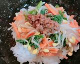 手作りナムルと肉味噌で、簡単石焼ビビンバ作り方3写真