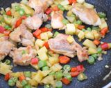 鶏もも肉の洋風バレンシアあんかけ炒飯作り方4写真