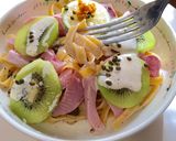 キーウイとブリ刺し身のパスタ作り方4写真