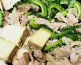 豚肉＆焼豆腐●つるっとゴーヤチャンプルー作り方3写真