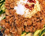 ＊我が家の定番！温玉肉味噌のせ素麺＊作り方4写真