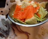 イカ下足&キャベツの炒め物☆バジル風味作り方1写真