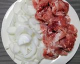 玉ねぎと豚肉の甘辛丼作り方1写真