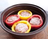 レンジでキュートに！パプリカの肉詰め作り方2写真