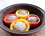 レンジでキュートに！パプリカの肉詰め作り方3写真