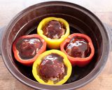 レンジでキュートに！パプリカの肉詰め作り方4写真