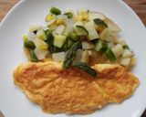 春夏の蒸し野菜を添えた、オムレツ♫作り方4写真