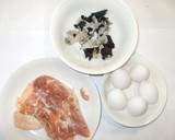鶏肉きくらげ卵の炒めもの♪簡単作り方1写真
