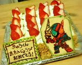 仮面ライダービルドスクエア型誕生日ケーキ作り方24写真