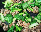 小松菜と長芋、牛肉のオイスターソース炒め作り方5写真