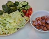 簡単に出来ます❤️ソーセージ彩り野菜炒め作り方1写真