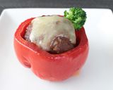 レンジでキュートに！パプリカの肉詰め作り方6写真