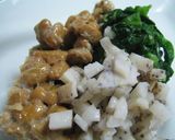 納豆の和え物onしいたけ作り方2写真