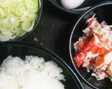 カニとロメインレタスのチャーハン作り方1写真