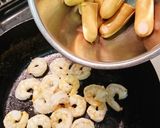 エビとウインナーのQP炒め作り方1写真