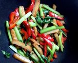 平天・パプリカ小松菜の甘辛炒めチーズ掛け作り方3写真