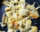 残った高野豆腐の卵とじをポタージュに作り方1写真