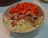焼き鮭入り半熟エッグポテトチーズグラタン作り方4写真