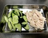 キュウリとチキンの中華風サラダ作り方1写真