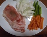 新タマネギ、人参、絹サヤの…豚肉巻き作り方1写真