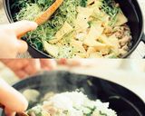 鶏肉と筍の薬味たっぷり土鍋炊き込みご飯作り方3写真
