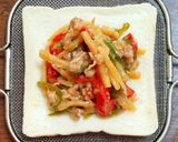 青椒肉絲のホットサンド作り方2写真