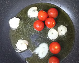 豆苗とツナと海老とトマトの冷製パスタ作り方2写真