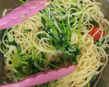豆苗とツナと海老とトマトの冷製パスタ作り方6写真