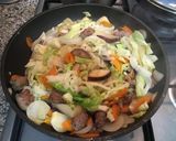 スペイン国内食材使用☆肉野菜炒め定食作り方20写真