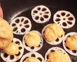 手が綺麗なまま！簡単蓮根ひき肉のせ焼き！作り方4写真