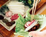 納豆と辣肉味噌のレタス包み作り方4写真